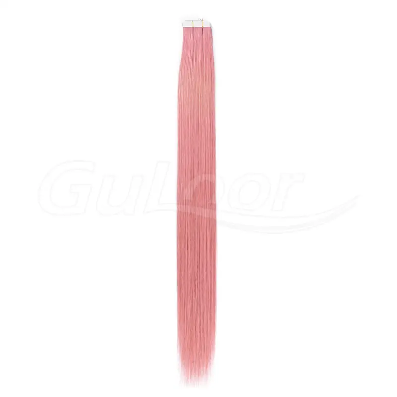 Tape In Hair Extensions Wholesales 100% human Hair Extensions #pink Color